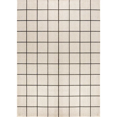 JONATHAN Y Grid Modern Squares Indoor/Outdoor Area Rug 3 JONATHAN Y Grid Modern Squares Indoor/Outdoor Area Rug