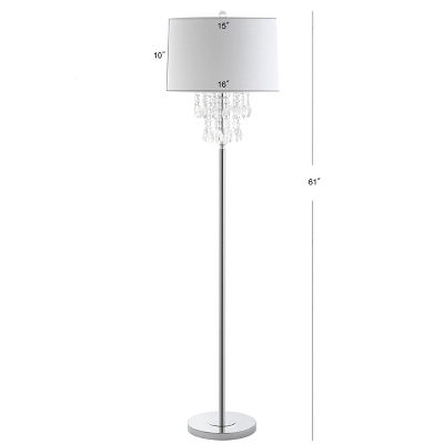 JONATHAN Y Abigail 61" Crystal Metal Floor Lamp with LED Bulb - Silver 5 JONATHAN Y Abigail 61" Crystal Metal Floor Lamp with LED Bulb - Silver - Image 3