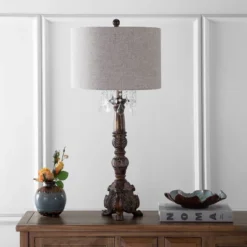 JONATHAN Y Carlisle 33.5" Resin and Acrylic Table Lamp - Brown -Jonathan Y Store GUEST 7326f3eb 0979 4b04 b97b 3ddad0be3877