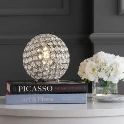 8.25" Acrylic/Metal Gemma Table Lamp (Includes LED Light Bulb) Clear - JONATHAN Y