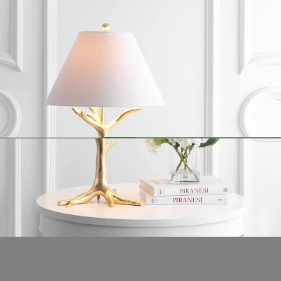 JONATHAN Y Galen 33.5" Gold Resin Table Lamp with LED Bulb 3 JONATHAN Y Galen 33.5" Gold Resin Table Lamp with LED Bulb