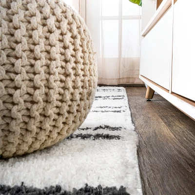 JONATHAN Y Petra Stripe Geometric Shag Area Rug - Bohemian Moroccan Design 12 JONATHAN Y Petra Stripe Geometric Shag Area Rug - Bohemian Moroccan Design - Image 10