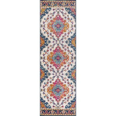 JONATHAN Y Bohemian Flair Boho Vintage Medallion Area Rug - Fuchsia/Blue/Ivory 3 JONATHAN Y Bohemian Flair Boho Vintage Medallion Area Rug - Fuchsia/Blue/Ivory