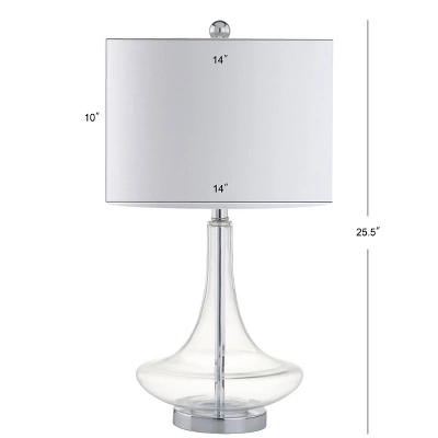 25.5" (Set Of 2) Cecile Glass Teardrop Table Lamp (Includes Energy Efficient Light Bulb) - JONATHAN Y 5 25.5" (Set Of 2) Cecile Glass Teardrop Table Lamp (Includes Energy Efficient Light Bulb) - JONATHAN Y - Image 3