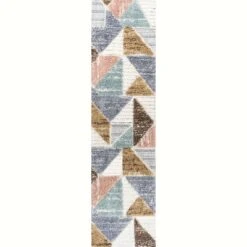 Aileen Geometric Scandi Colorblock Carved Area Rug - JONATHAN Y