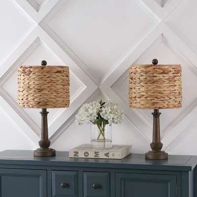 JONATHAN Y Leona 21.25" Rustic Farmhouse Rattan Table Lamps - Set of 2 6 JONATHAN Y Leona 21.25" Rustic Farmhouse Rattan Table Lamps - Set of 2 - Image 4