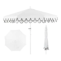 JONATHAN Y Tracy 9 Ft. Classic Mid-Century Scalloped Fringe Market Patio Umbrella -Jonathan Y Store GUEST 77b21448 702b 4aa9 8a9f 630b147a2ac2