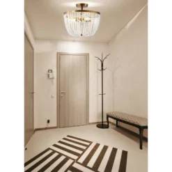 JONATHAN Y 15" Georgian Stone and Metal Flush Mount Ceiling Light - Antique Gold -Jonathan Y Store GUEST 780b8e05 0963 46b3 882e 148cf0c1f94e