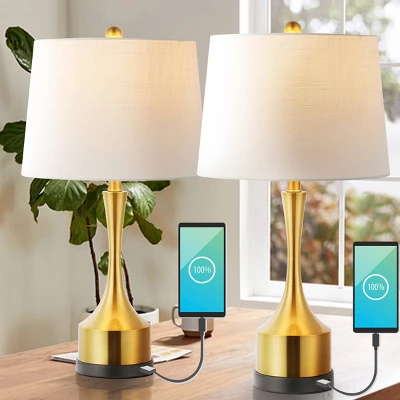 JONATHAN Y Cooper 26" French Country Iron LED Table Lamps with USB - Set of 2 5 JONATHAN Y Cooper 26" French Country Iron LED Table Lamps with USB - Set of 2 - Image 3