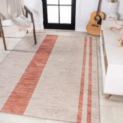 JONATHAN Y Raita Modern Distressed Stripe Machine-Washable Area Rug -Jonathan Y Store GUEST 7b713c4b 5010 44bd 8d7a 03946f59f30e