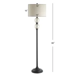 JONATHAN Y January 60" Glass and Metal Floor Lamp with LED Bulb -Jonathan Y Store GUEST 7c07154b ed48 4715 9cef 79b1418d04bd