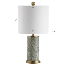 20.5" Ceramic Swirl Table Lamp (Includes LED Light Bulb) Green - JONATHAN Y: Brass Pedestal, Linen Shade, No Assembly Required 7 20.5" Ceramic Swirl Table Lamp (Includes LED Light Bulb) Green - JONATHAN Y: Brass Pedestal, Linen Shade, No Assembly Required -Jonathan Y Store GUEST 7cffb023 990c 4684 bcd9 2de34d86b61b