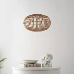 17.5" 1-Light Leo Farmhouse Coastal Rattan LED Pendant Brown - JONATHAN Y 29 17.5" 1-Light Leo Farmhouse Coastal Rattan LED Pendant Brown - JONATHAN Y -Jonathan Y Store GUEST 7df64b4b 3899 4caf 87dc 6d4cbbfc3e64