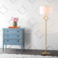 JONATHAN Y Juno 62.5" Metal Floor Lamp with LED Bulb - Gold Leaf