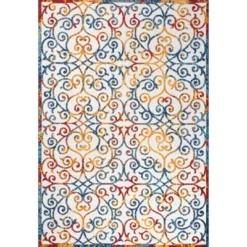 JONATHAN Y Atrani Scroll Trellis Indoor/Outdoor Area Rug