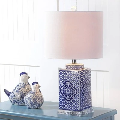 JONATHAN Y Choi 23" Blue and White Chinoiserie Table Lamp with LED Bulb 3 JONATHAN Y Choi 23" Blue and White Chinoiserie Table Lamp with LED Bulb