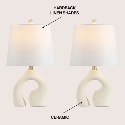 JONATHAN Y Tula Scandinavian Minimalist Ceramic Arch LED Table Lamp 4 JONATHAN Y Tula Scandinavian Minimalist Ceramic Arch LED Table Lamp - Image 2