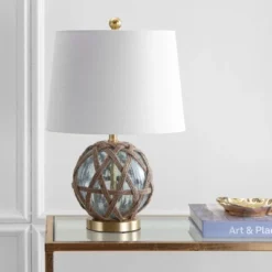 21.5" Glass/Rope Andrews Table Lamp (Includes LED Light Bulb) Blue - JONATHAN Y -Jonathan Y Store GUEST 820e39fe b938 42e3 86d7 2a1fa1843081