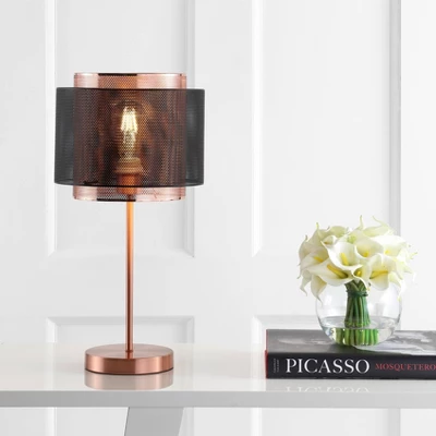 JONATHAN Y Tribeca 19.7" Metal Table Lamp - Copper & Blackened Finish 3 JONATHAN Y Tribeca 19.7" Metal Table Lamp - Copper & Blackened Finish