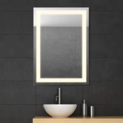JONATHAN Y Remy Rectangular Frameless Anti-Fog LED Bathroom Vanity Mirror with Smart Touch Control