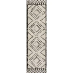 JONATHAN Y Amir Moroccan Beni Souk Indoor Area Rug - Charcoal/Ivory