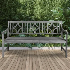 JONATHAN Y Sloane 3-Seat Ogee Diamond-Back Acacia Wood Outdoor Garden Bench -Jonathan Y Store GUEST 841a5a72 9d98 4a55 af8b 82bd45fa959d