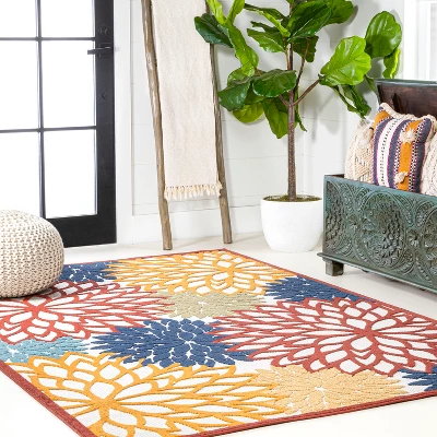 JONATHAN Y Minori Floral Modern Indoor/Outdoor Runner Rug 5 JONATHAN Y Minori Floral Modern Indoor/Outdoor Runner Rug - Image 3