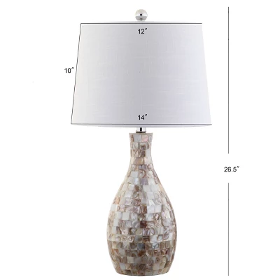 JONATHAN Y Verna 26.5" Seashell Table Lamp with LED Bulb - Beige 5 JONATHAN Y Verna 26.5" Seashell Table Lamp with LED Bulb - Beige - Image 3