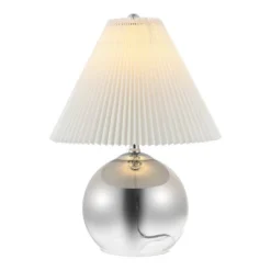 JONATHAN Y Louisa 22.5" Mid-Century Smoke Gradient Glass Table Lamp with Pleated Shade
