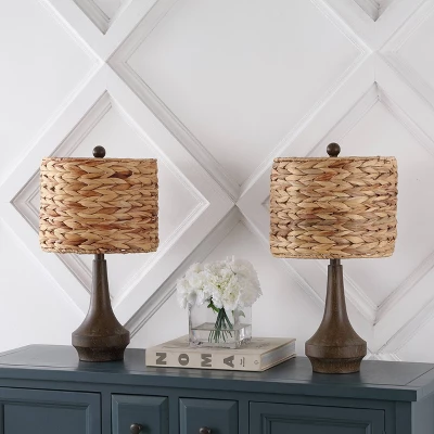 JONATHAN Y Theodore 21" Rustic Farmhouse Rattan & Resin Table Lamps, Set of 2 6 JONATHAN Y Theodore 21" Rustic Farmhouse Rattan & Resin Table Lamps, Set of 2 - Image 4