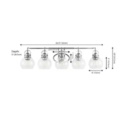 JONATHAN Y Shirley 36.25" 5-Light Chrome Vanity Light with Seeded Glass -Jonathan Y Store GUEST 88feefd5 2c04 41f2 8576 891fdc1e0509