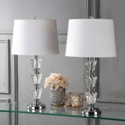 27" (Set Of 2) Layla Crystal Table Lamp (Includes LED Light Bulb) Clear - JONATHAN Y -Jonathan Y Store GUEST 8919a754 5ce1 4ac8 a9f8 9b0e32392a44