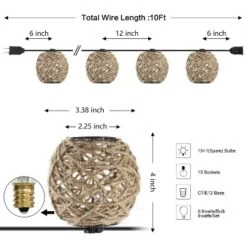 JONATHAN Y Oahu 10' 10-Light Hemp Rope Shaded Outdoor String Lights -Jonathan Y Store GUEST 8a257dbb 5449 4246 b5fb f13584076bce