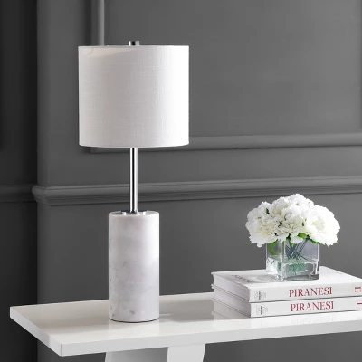 JONATHAN Y Aksel 25.5" White Marble Table Lamp with LED Bulb 3 JONATHAN Y Aksel 25.5" White Marble Table Lamp with LED Bulb