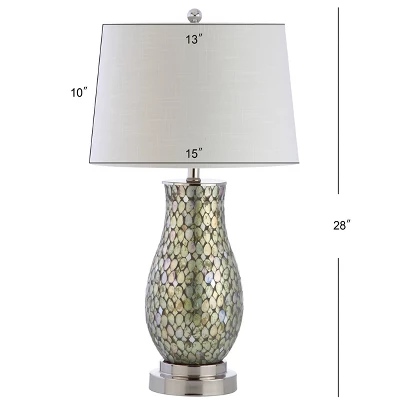 JONATHAN Y Mark Green Mosaic Crystal and Metal Table Lamp with LED Bulb 5 JONATHAN Y Mark Green Mosaic Crystal and Metal Table Lamp with LED Bulb - Image 3