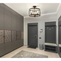 15" Eleanor Metal LED Semi Flush Mount Ceiling Light Black (Includes Energy Efficient Light Bulb) - JONATHAN Y -Jonathan Y Store GUEST 8b608e10 e7dc 45d0 b225 9acae3447044