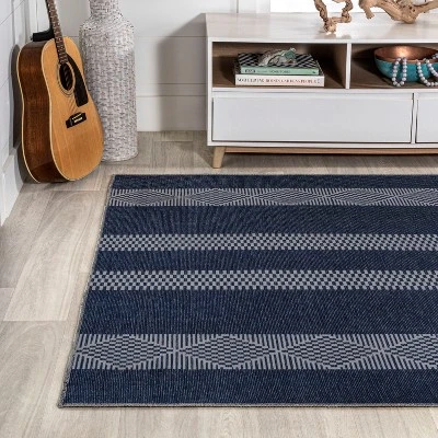 JONATHAN Y Nautisk Trellis Stripe Machine-Washable Area Rug 10 JONATHAN Y Nautisk Trellis Stripe Machine-Washable Area Rug - Image 8