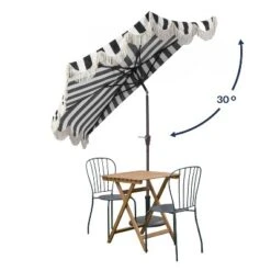 JONATHAN Y Beverly 9' Designer Scalloped Fringe Half Market Patio Umbrella -Jonathan Y Store GUEST 8ca4a5d4 601e 4677 8578 053cc2f9eccc