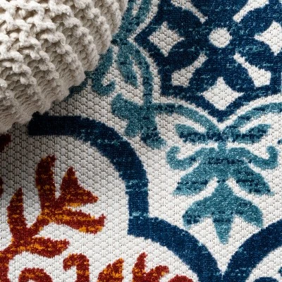 JONATHAN Y Lucena Modern Medallion High-Low Indoor/Outdoor Rug 4 JONATHAN Y Lucena Modern Medallion High-Low Indoor/Outdoor Rug - Image 2