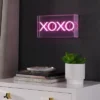 JONATHAN Y 11.75" XOXO Contemporary Glam Acrylic Box Pendant - Neon Pink