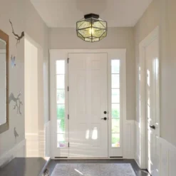 12.5" 1-Light Evelyn Vintage Farmhouse Iron/Glass LED Flush Mount Oil Rubbed Bronze - JONATHAN Y -Jonathan Y Store GUEST 8f11c10c e771 4f07 8997 7ea94fc2ca7f