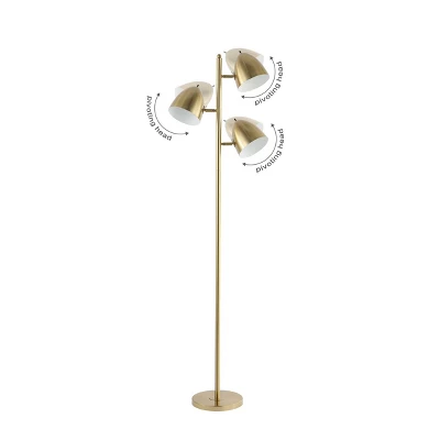 JONATHAN Y Billy 66.5" 3-Light Modern Contemporary Iron LED Floor Lamp - Brass Gold 11 JONATHAN Y Billy 66.5" 3-Light Modern Contemporary Iron LED Floor Lamp - Brass Gold - Image 9