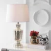 JONATHAN Y Olivia 26.5" Glass Table Lamp with LED Bulb - Silver