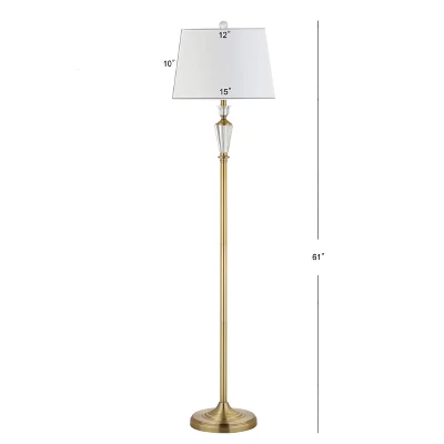 JONATHAN Y Harper 61" Crystal and Metal Floor Lamp - Gold Finish 5 JONATHAN Y Harper 61" Crystal and Metal Floor Lamp - Gold Finish - Image 3