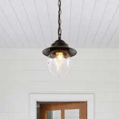 JONATHAN Y Manteo 8.25" Farmhouse Industrial Outdoor LED Pendant Light -Jonathan Y Store GUEST 99fb7c53 266f 4400 b6b1 c936bea32568