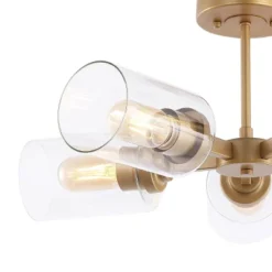 21.5" LED 5-Light Jaynie Industrial Iron Cylinder Pendant Gold/Clear - JONATHAN Y -Jonathan Y Store GUEST 9a0d6345 6a8c 4741 9db1 498f769fe68d