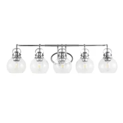 JONATHAN Y Shirley 36.25" 5-Light Chrome Vanity Light with Seeded Glass -Jonathan Y Store GUEST 9a59383f 9697 4976 9424 43129559bd35