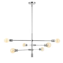 JONATHAN Y Atlas 36-Inch 6-Light Modern Vintage Arm-Adjustable LED Chandelier - Chrome -Jonathan Y Store GUEST 9a93461b b6be 4001 adc1 de0e60eb0191