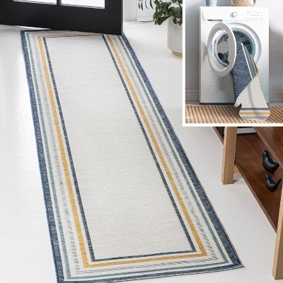 JONATHAN Y Pollux Classic Coastal Mitred Stripe Reversible Area Rug 12 JONATHAN Y Pollux Classic Coastal Mitred Stripe Reversible Area Rug - Image 10