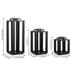 JONATHAN Y Leland Modern Industrial Integrated LED Solar Powered Lanterns, Set of 3 -Jonathan Y Store GUEST 9b1bd151 ad4e 4b55 a742 1f9faced0d49